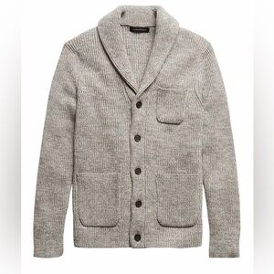 NWT Banana Republic Men Light Gray Salina Cotton Smoking Cigar Cardigan Sweater